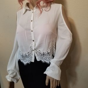 Crop Top Button Up Blouse